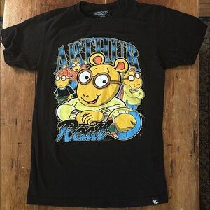 Retrokid Arthur Read Graphic T-Shirt – Black (Size S) -Arthur PBS